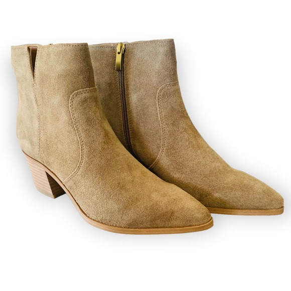 Franco Sarto Shaina Zippered Booties in Birchwood NIB Size 8 - Picture 1 of 12